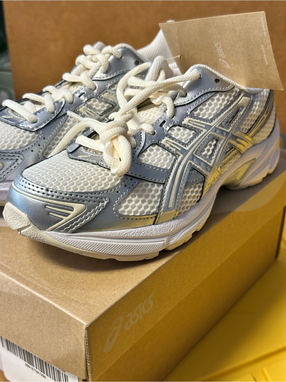 ASICS GEL-1130 Silver and White Running Sneakers - NEW - Picture 1 of 11